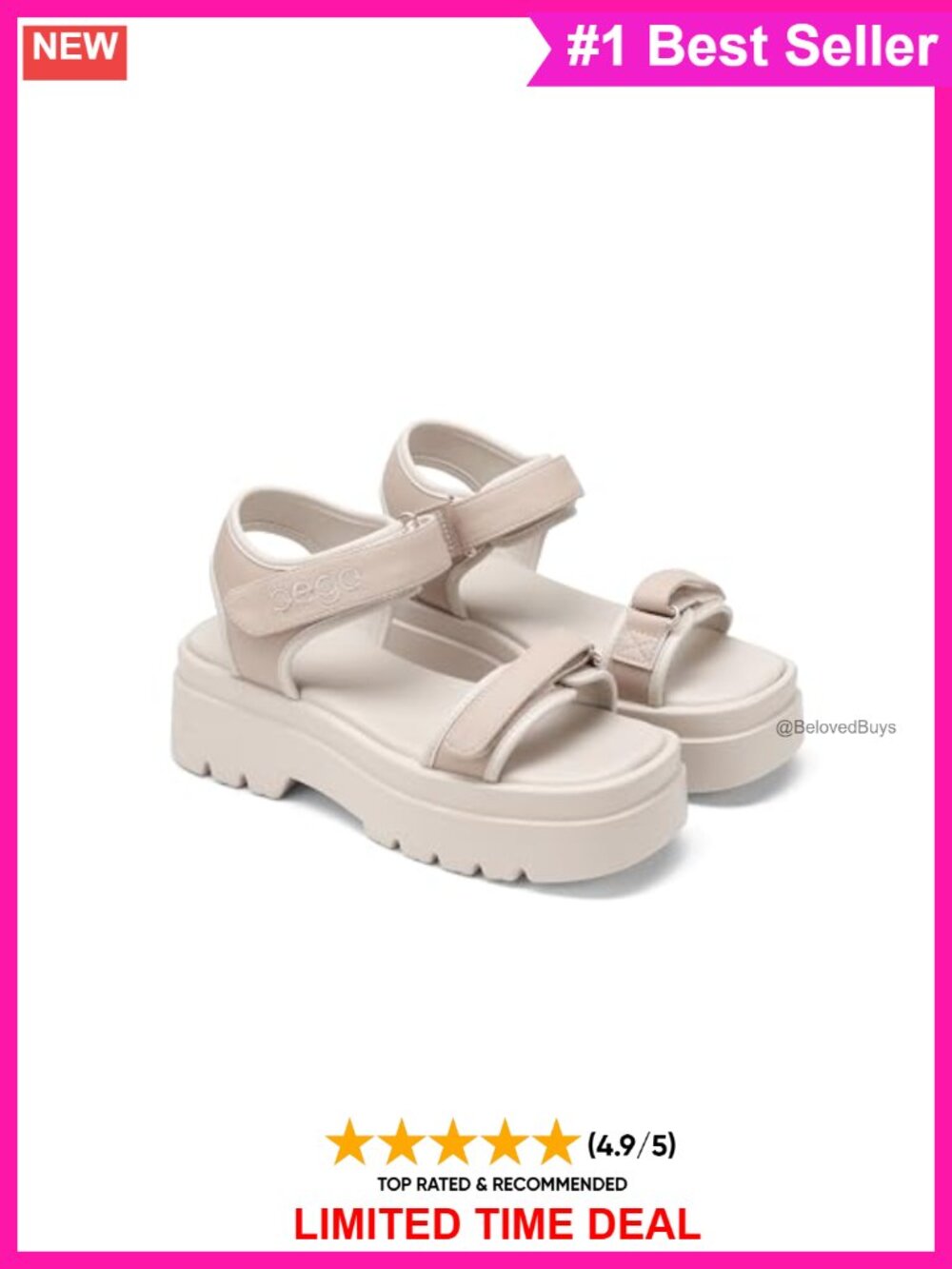 Platform Sandals Adjustable Ankle Strap Comfortable Flats